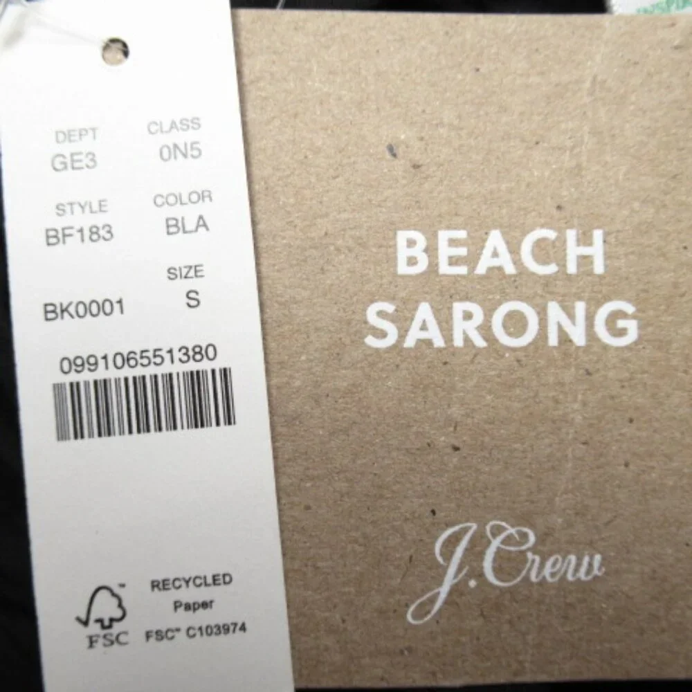 J. Crew Convertible Beach Sarong Black S